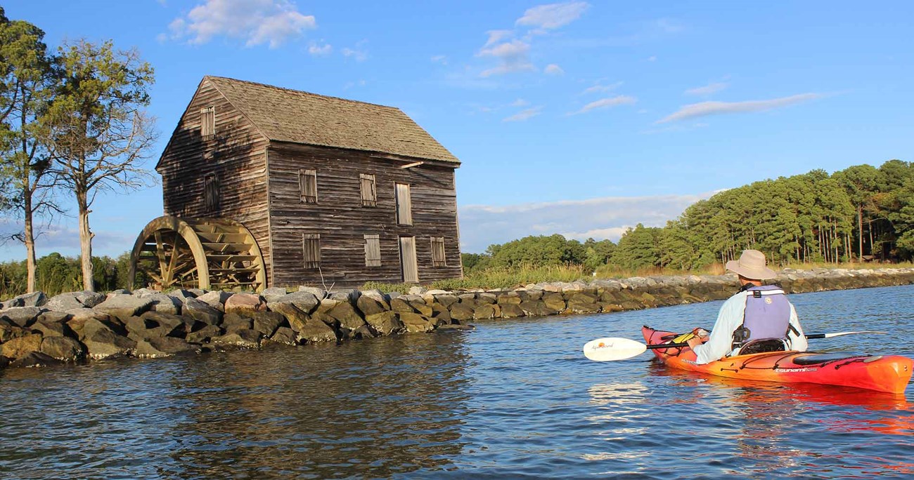 A kayaker near Mathews County.