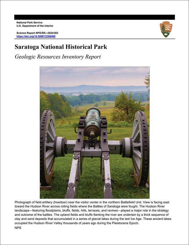 Image of the cover of a geologic report with a photo of a cannon