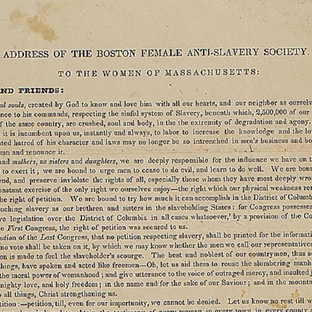 Text of an address from the society to the women of massachusetts