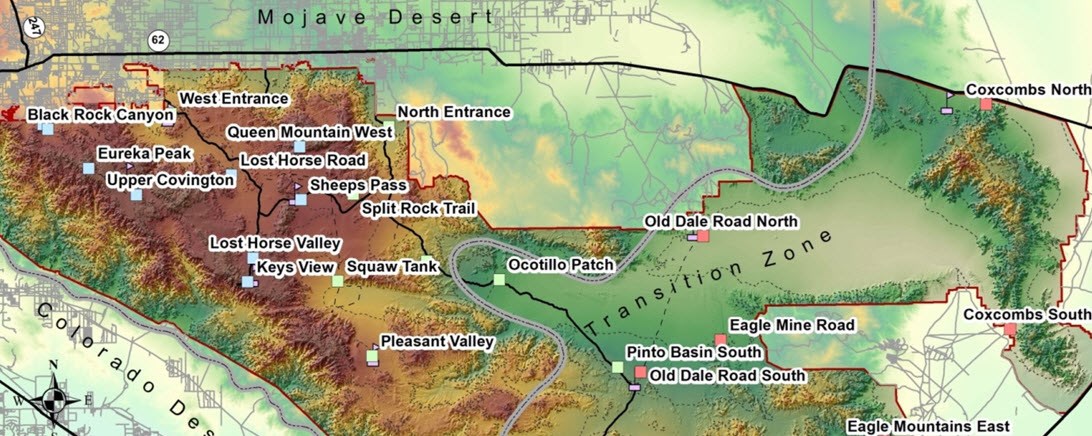 Map showing approximate locations of some of the field sites in this study.