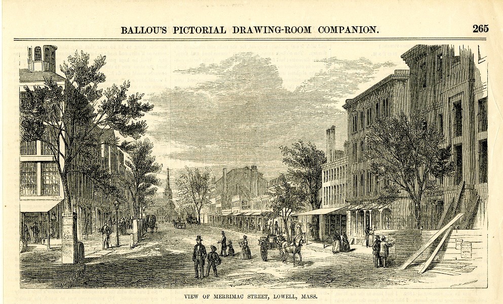 1856 View of Merrimack Street Lowell