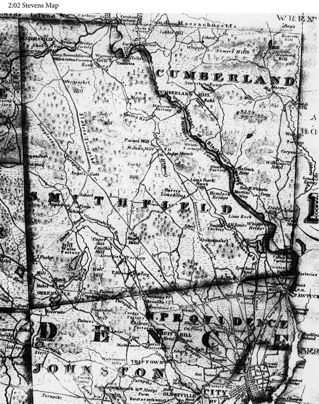 Map of northeastern Rhode Island