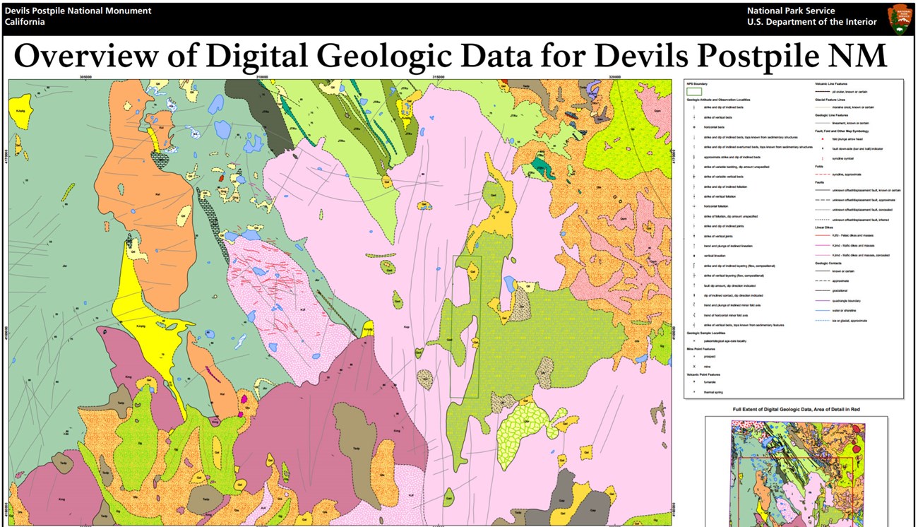 Geologic map of Devils Postpile National Monument