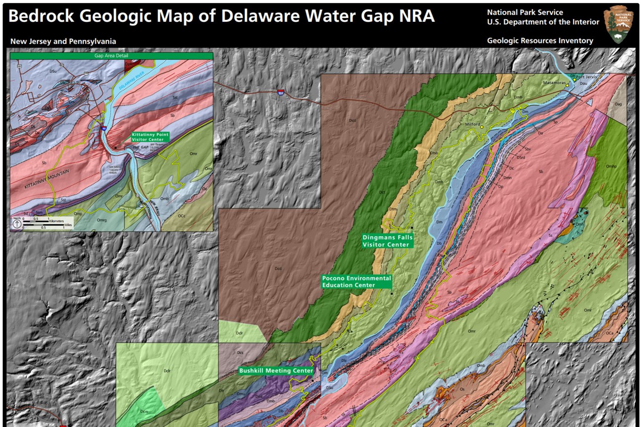 image of delaware water gap geologic map
