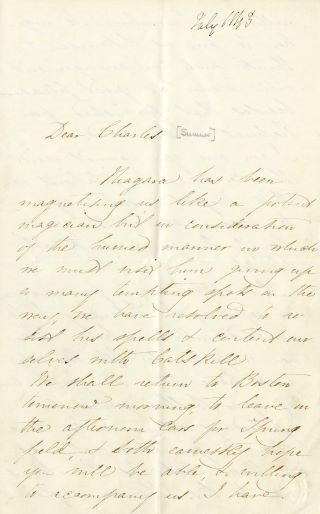 First page of manuscript letter
