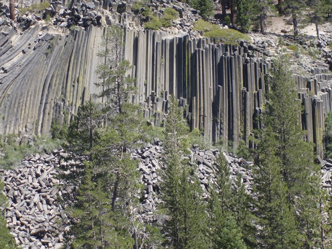 Devils Postpile, the hexagonal columns