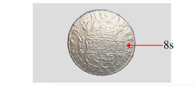 Spanish coin with 8s reverse