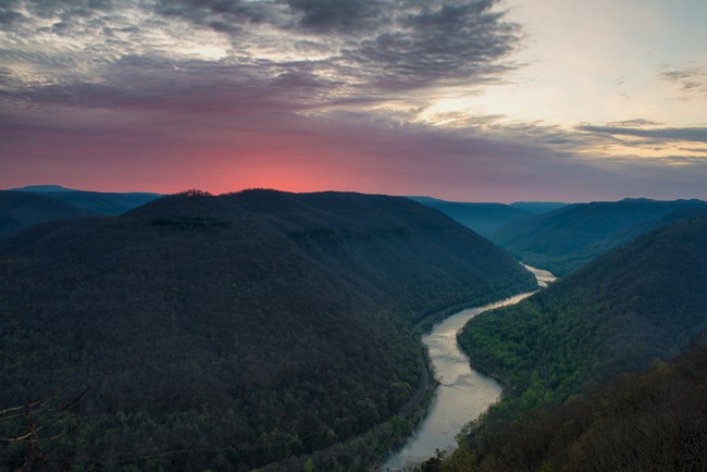 A purple sunset over the gorge