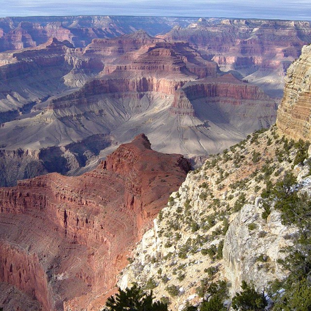 Grand Canyon rock layers and cliffs — the Layered Paleozoic Rocks